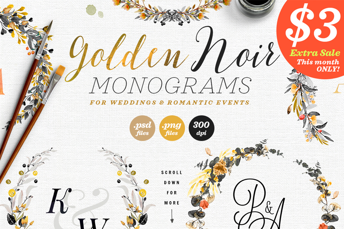 6 Golden Noir Wedding Monograms IX: Crafts Review