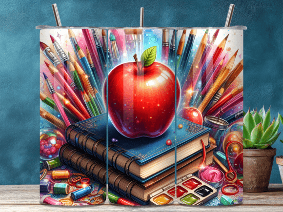 Apple Books Pencils Teacher Gift Tumbler Wraps Review