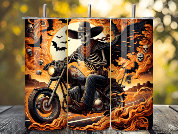 Cowboy Skeleton Biker Sun Tumbler Wraps Review