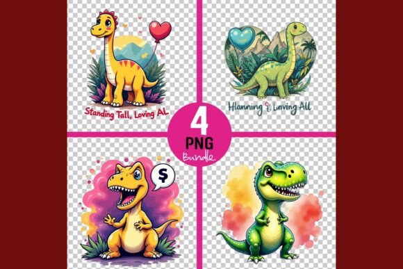Cute Dinosaur Illustrations for Kids Crafts