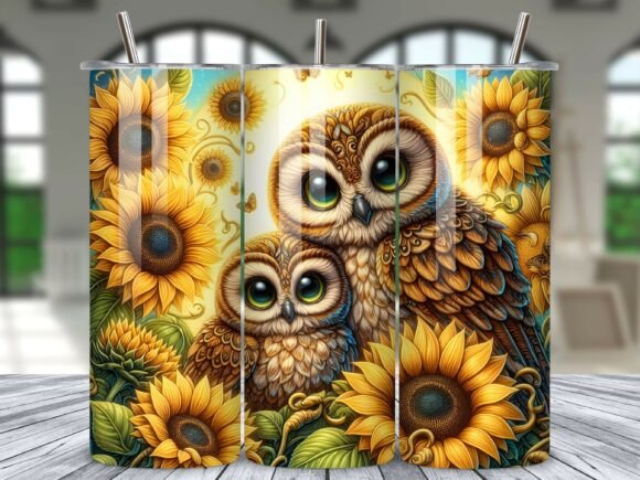Cute Owl Sunflower Tumbler Wraps Review