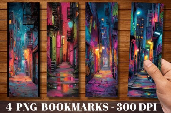 Cyberpunk City Neon Alley Street Bookmark Review