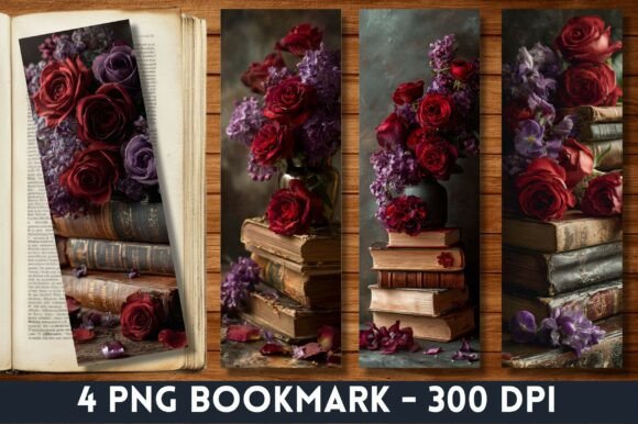 Dark Academia Rose Bookmark for Crafts