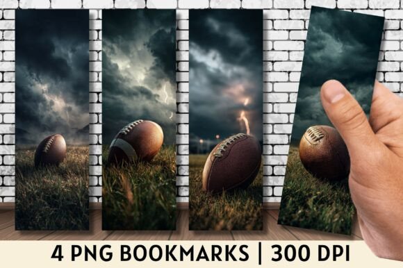 Dark Storm Football Bookmarks for Crafts