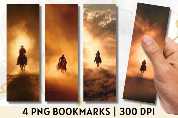 Dusty Western Cowboy Rider Bookmark for Crafts