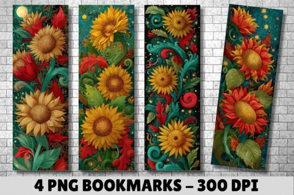 Folk Art Sunflower Bookmark for Crafts