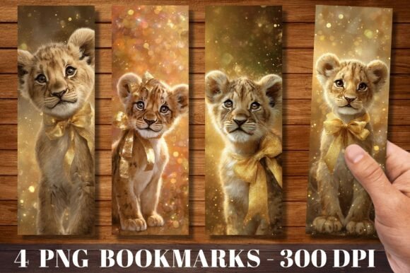 Golden Lion Cub Glitter Bow Bookmark Crafts Review