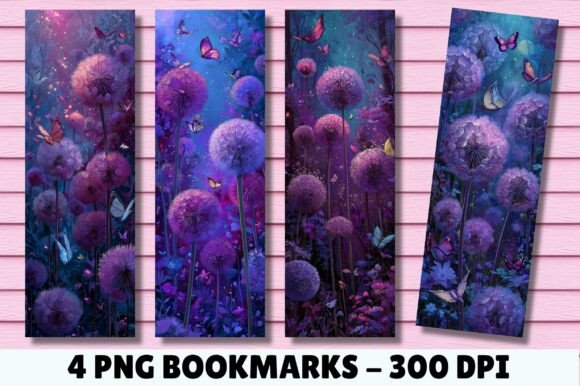 Mystical Purple Floral Fantasy Bookmark Crafts