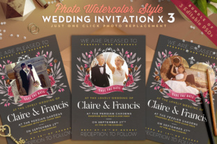 Photo Watercolor Wedding Invite II Print Templates