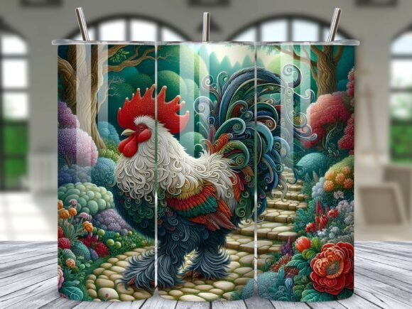 Rustic Morning Rooster Tumbler Wrap PNG Review
