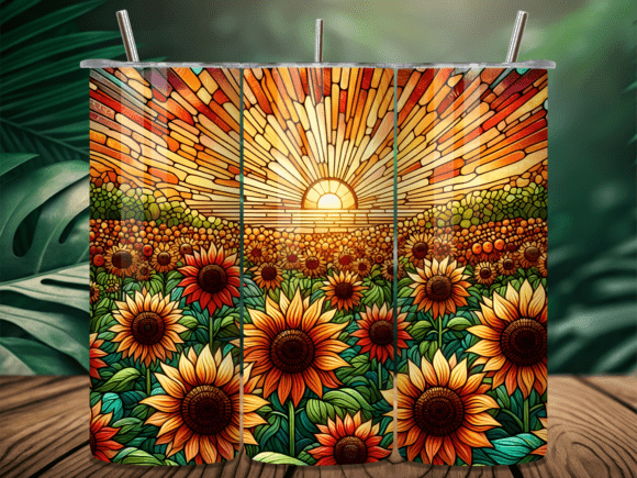 Sunset Sunflower Stained Glass Tumbler Wraps Review